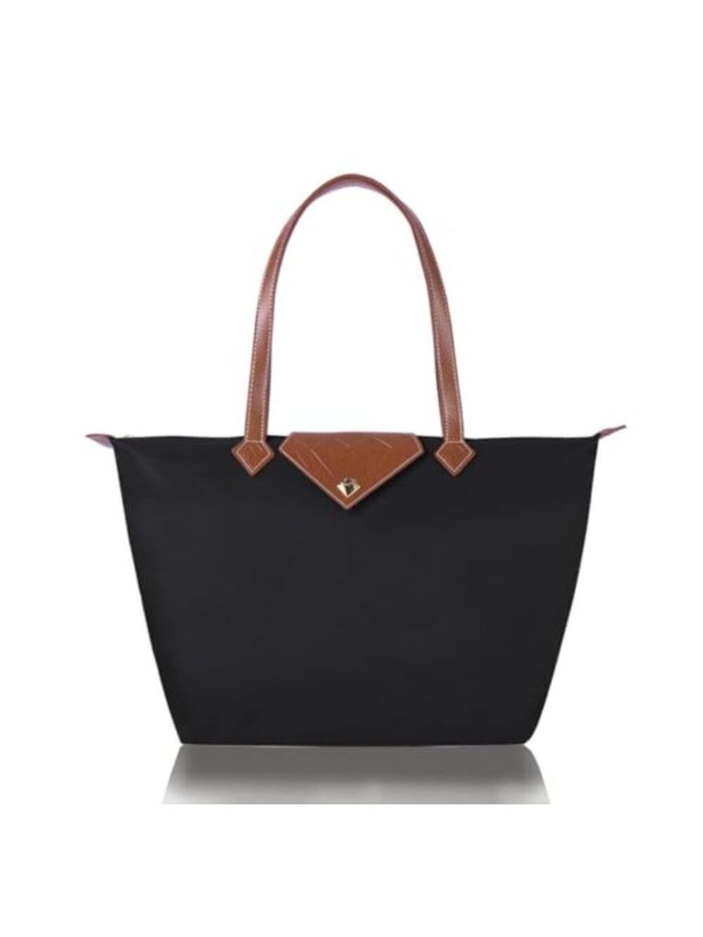 Waterproof Nylon Folding Tote Shoulder Bag Large for Work Travel Beach
